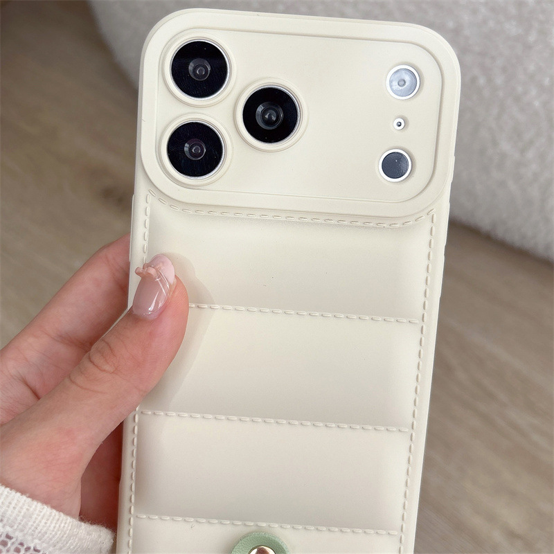 Puffer Jacket Style Phone Case With Lanyard For Iphone Series_voghion.com