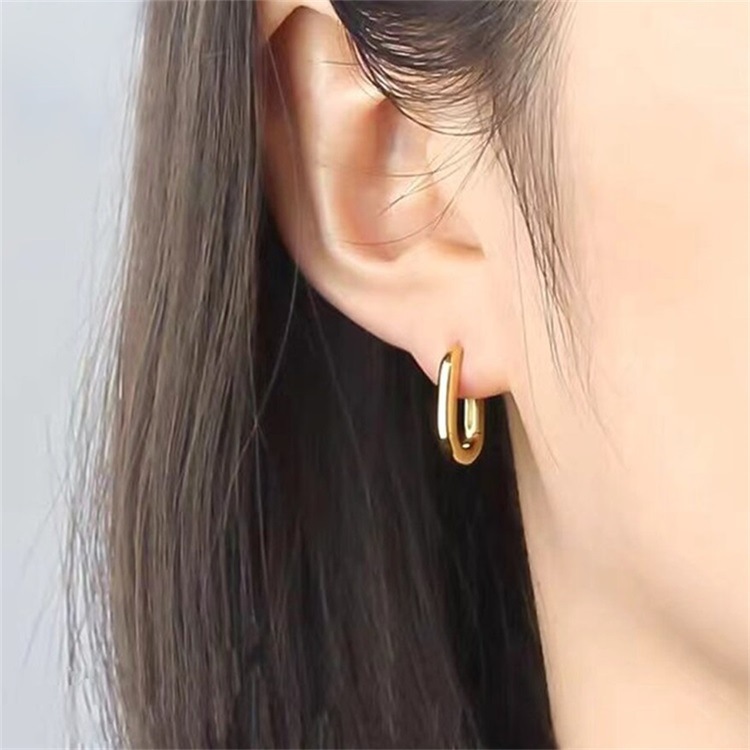 Fashion Simple Stainless Steel Ear Clip U-shaped Earrings display picture 3