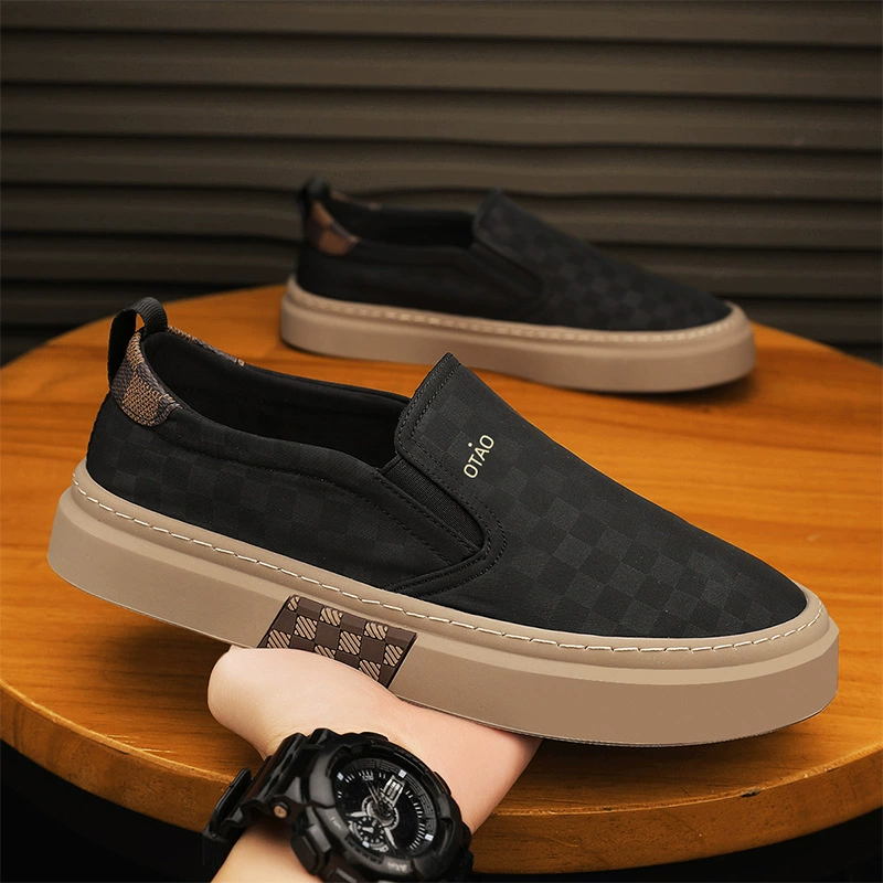 Old Beijing Тканевая обувь мужская летняя ледяная шелковая ткань Повседневная Спортивная обувь для досок ленивая обувь без шнурков