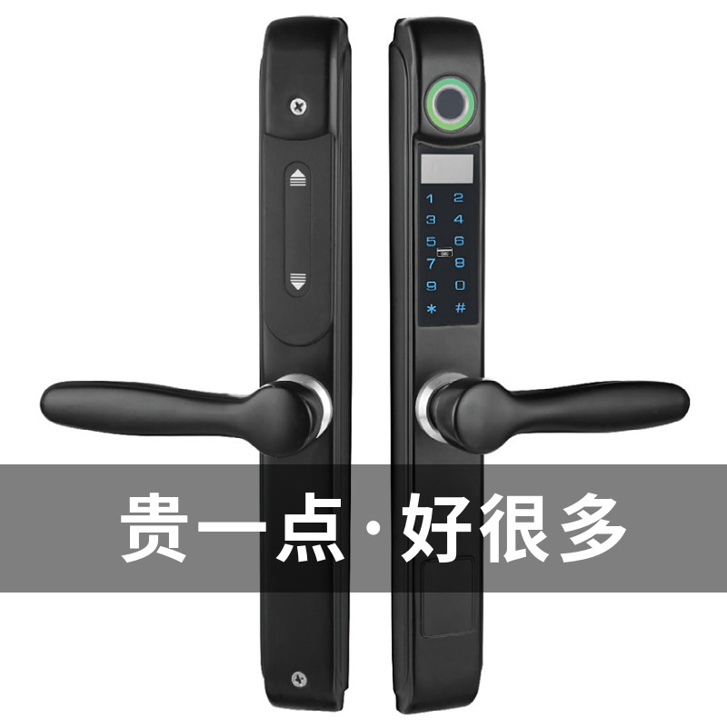 Kebei escudo impermeable al aire libre roto puente de aluminio cerradura de huellas dactilares KFC puerta corredera cerradura electrónica estrecha puerta corredera cerradura inteligente