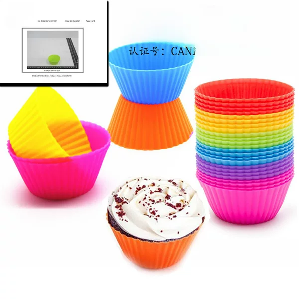 Manufacturer's In-Stock Silicone Muffin Cup Cake Mold 7cm Muffin Cup Cake Mold Round Cake Cup Mold