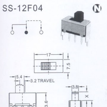 单极双位拨动开关制定 供应开关SS-12F04开关来样加 工
