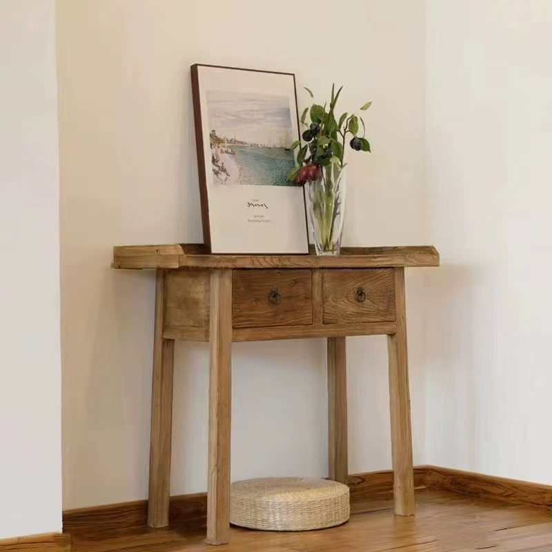 Тихий ветер старый вяза стол из цельного дерева Дверные панели столы ретро с ящиками