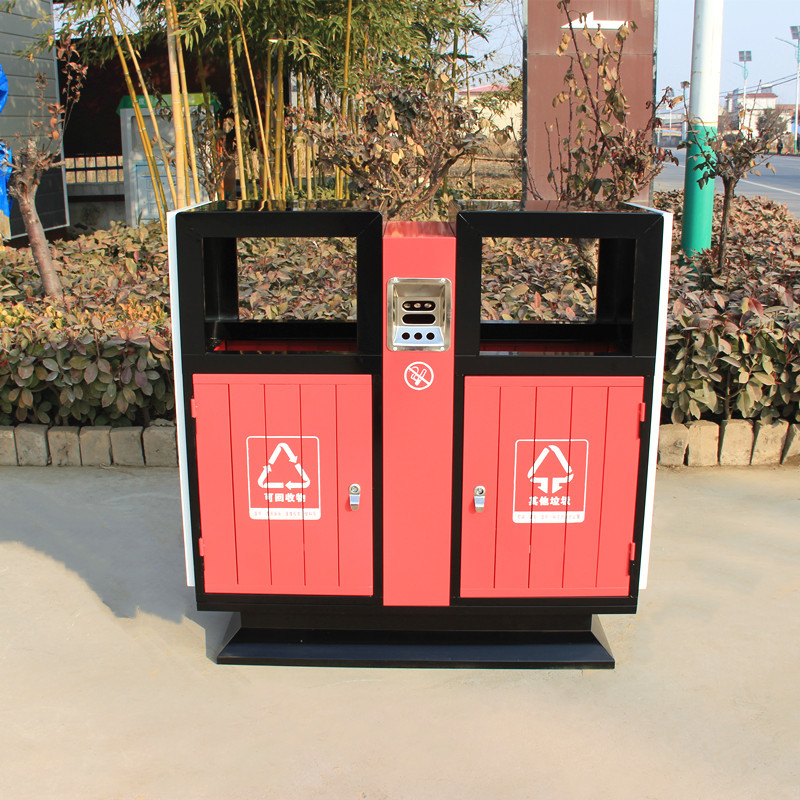 室外木条垃圾桶复古式果皮箱景观经典款环保收纳桶街道公园景区