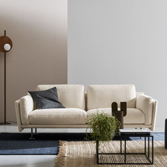 Nordic minimalist washable fabric sofa with Italian straight arrangement expression linen for small and medium-sized household living room designer furniture