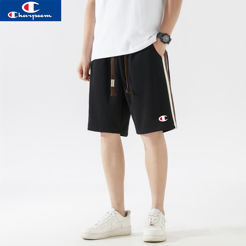 Champion Graffiti Shorts for Men and Women 2025 Summer Trendy Brand Casual Sports Couple Five-Point Pants Embroidered Loose Pants for Men