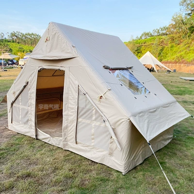 Wholesale Park Outdoor Camping Tent Thickened Portable Tourism Vacation Shade Camp Camping Inflatable Tent (Avtomobil dam çadırları) - sand-color-oxford-cloth-300200210cm