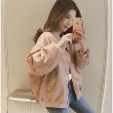 韩国秋冬外套女学生宽松夹克保暖加厚加棉短款百搭棒球皮衣潮