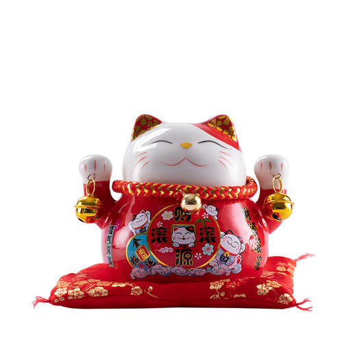 Lucky Cat Creative Ceramic Home Ornaments Small Lucky Cat Piggy Bank Piggy Bank Car Ornaments Desk Decorations