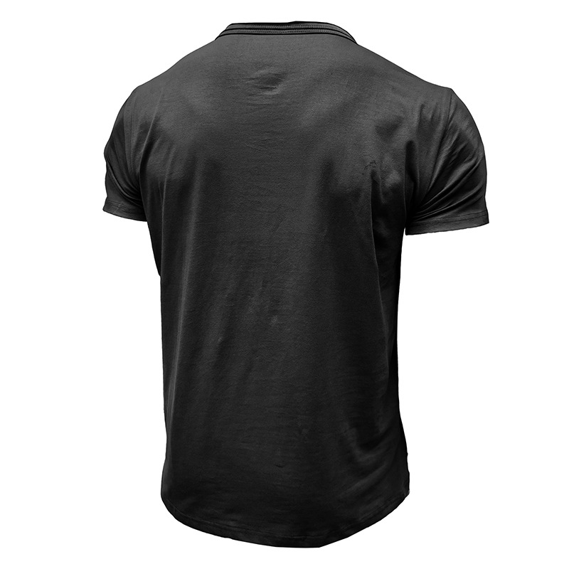 Men's Solid Colour Round Neck Short Sleeve T-shirt Summer Top_voghion.com