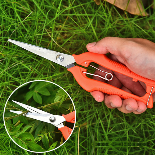 Factory supplies garden telescopic pruning scissors, grafting flower scissors, stainless steel fruit picking scissors, gardening potting scissors
