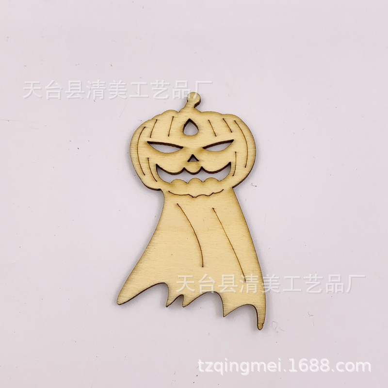 Halloween Calabaza Pieza de madera Hogar creativo Madera Natural Fiesta Artesanía Decoración Artesanía 20 piezas/paquete