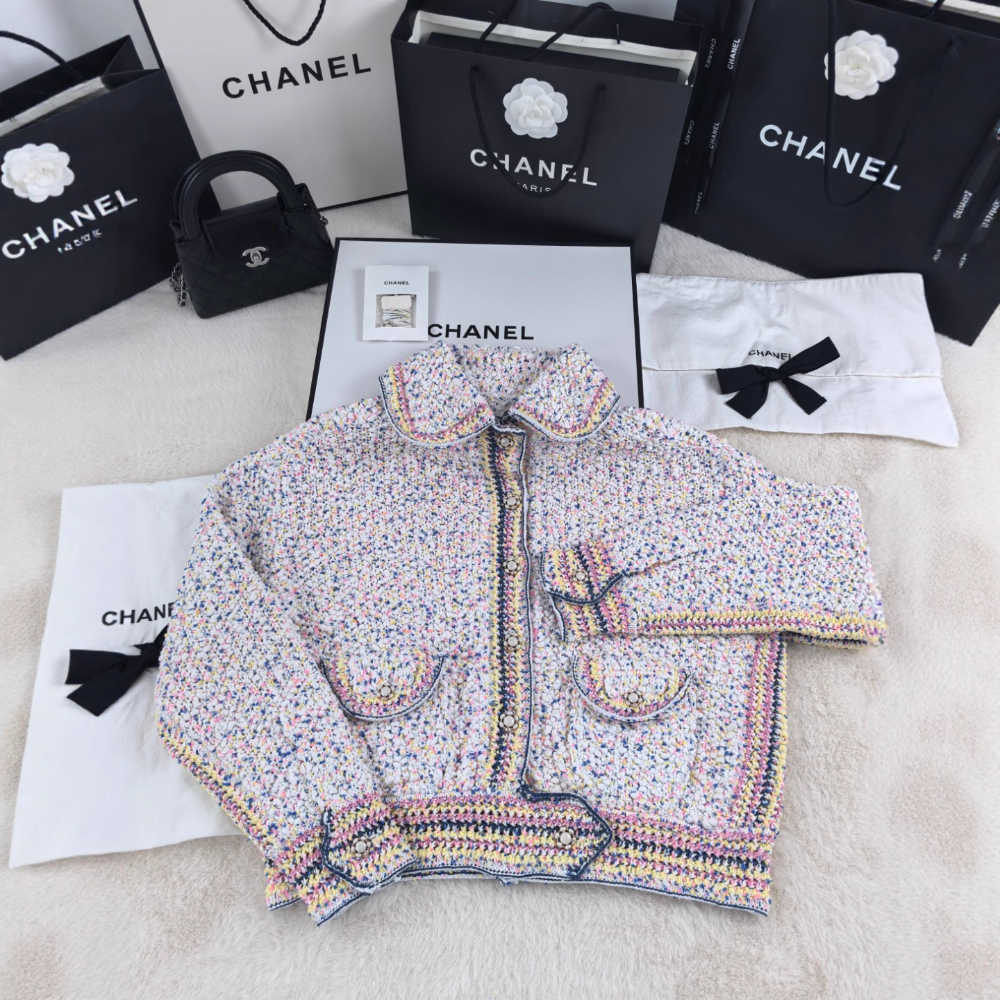 Pink Tweed Short Jacket for Women, Autumn 2023 New Style