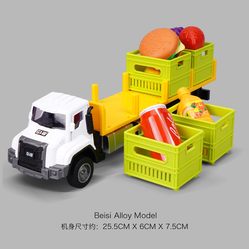Gran remolque juguete niño camión de rescate en carretera grúa de transporte plana ingeniería de automóviles niños camiones grandes
