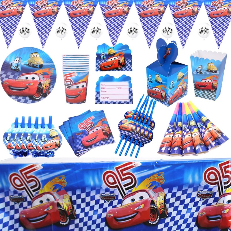 Car McQueen Party Supplies CARS Birthday Party Decoration Paper Tray Paper Cup Disposable Tableware Car McQueen Party Supplies CARS Birthday Party Decoration Paper Tray Paper Cup Disposable Tableware