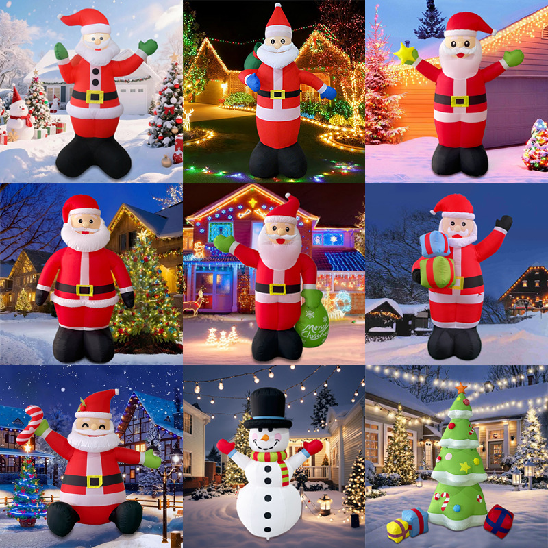 Modelo Inflable de Santa Claus de 6 Pies con Luces LED, Modelo Inflable Navideño para Decoración de Jardín