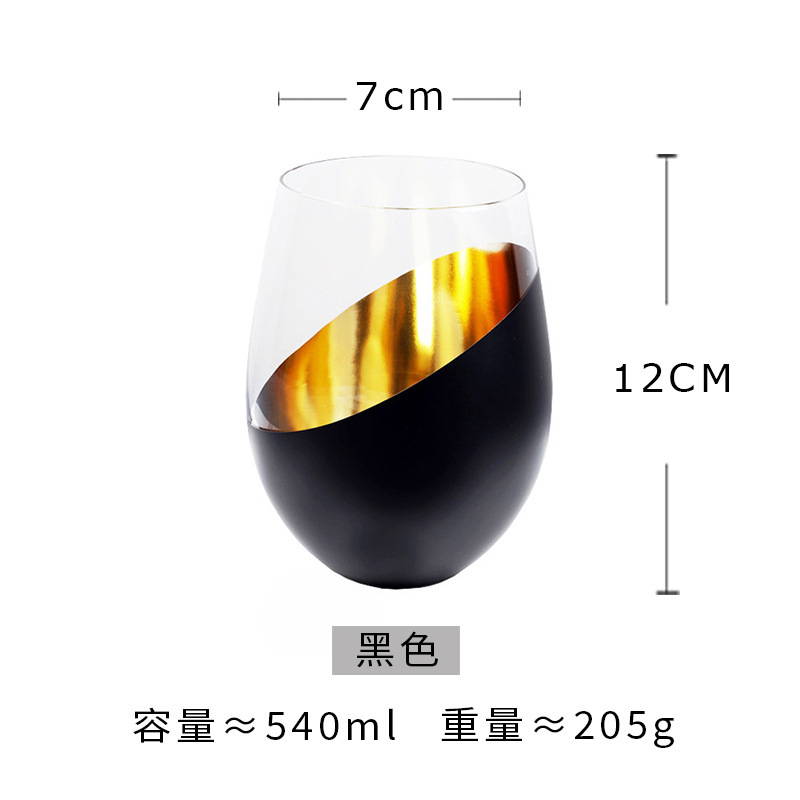 ガラスカップ電気メッキ金メッキ卵型クリスタルガラスジュースドリンクカップバー KTV クリエイティブカクテルカップ|undefined