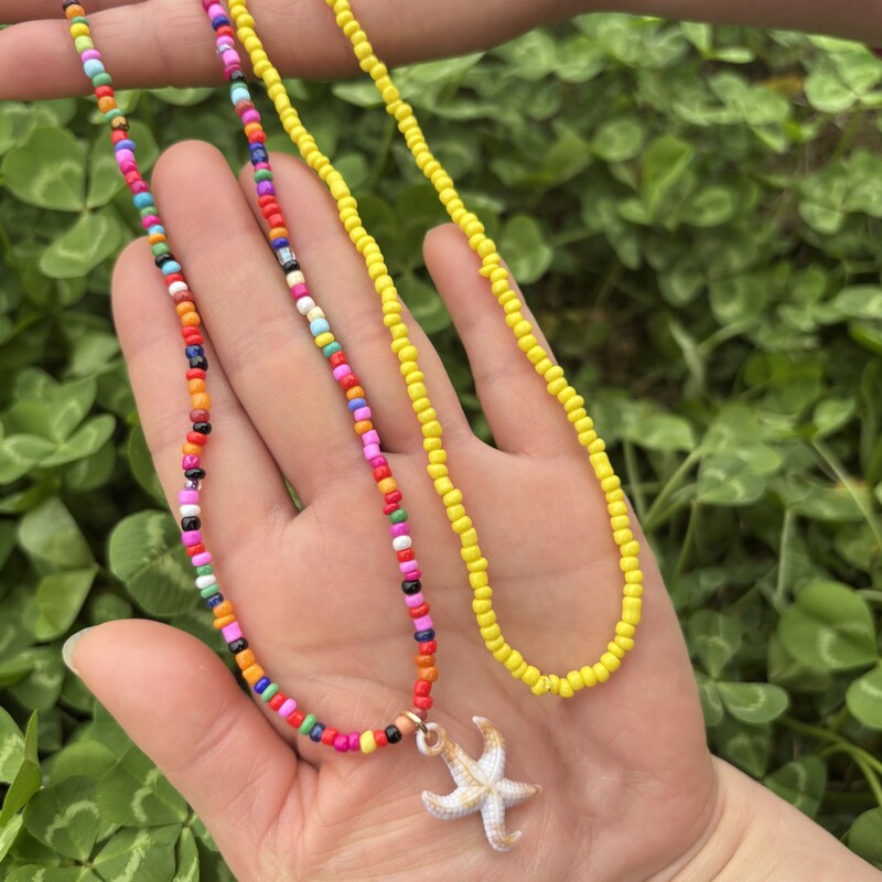 European and American Style Color Bead Necklace All-match Handmade Beaded Short Chain Jewelry High Color Value Dopamine Necklace Chain Hot Sale