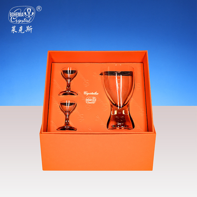 Importación checa de cristal tazas de licor de licor de licor de licor conjunto caja de regalo sin plomo de alta calidad un sorbo de tazas de licor al por mayor