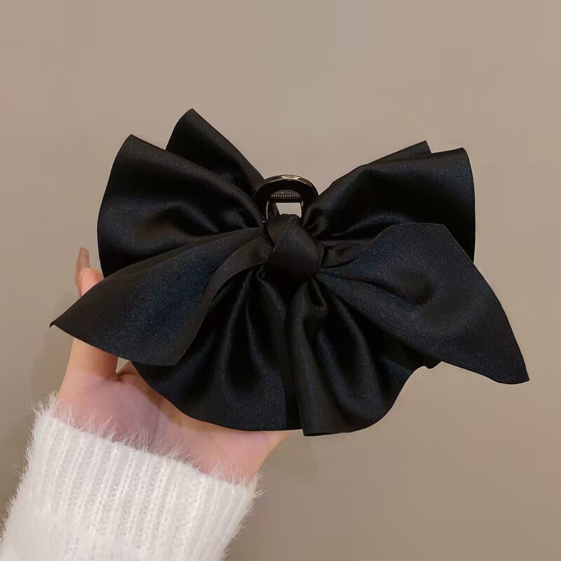 2022 New High-end Large Shark Clip Headwear High Cranial Top Irregular Bow Grab Clip Back Head Hairpin