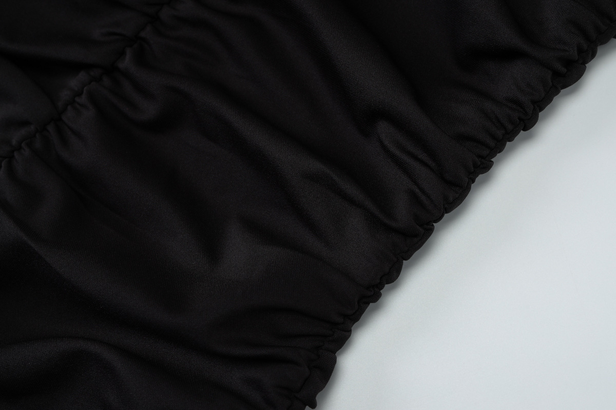 Vestido largo ajustado de verano para mujer, estilo francés, con cuello redondo, manga corta y cintura plisada.