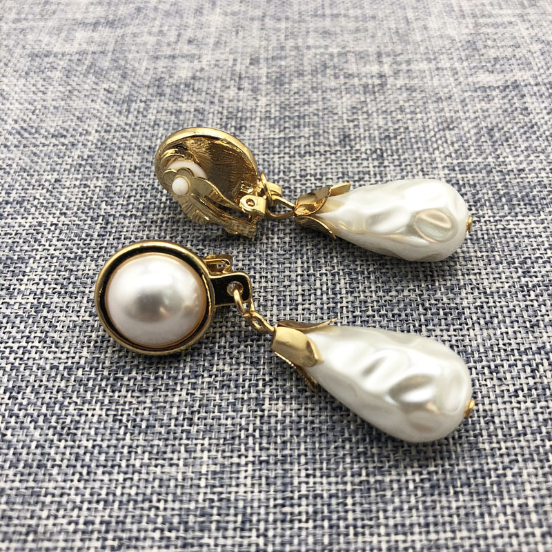 16g Weight Alloy Ear Needle Material Earrings Classification Anniversary Occasion Imitation Pearl, Alloy Material Printing Pattern Women'S Gender Vacation, Simple Style Style Silver Color Vacation Simple Style Printing Imitation Pearl Alloy Earrings 5