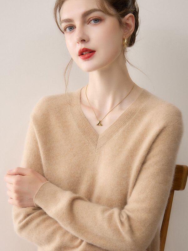 Sweater Cashmere Sweater Women's Collar Thick Pure First-Line Close-Fitting Bottoming Shirt Seamless Simple Versatile Ready-Made Cashmere Black