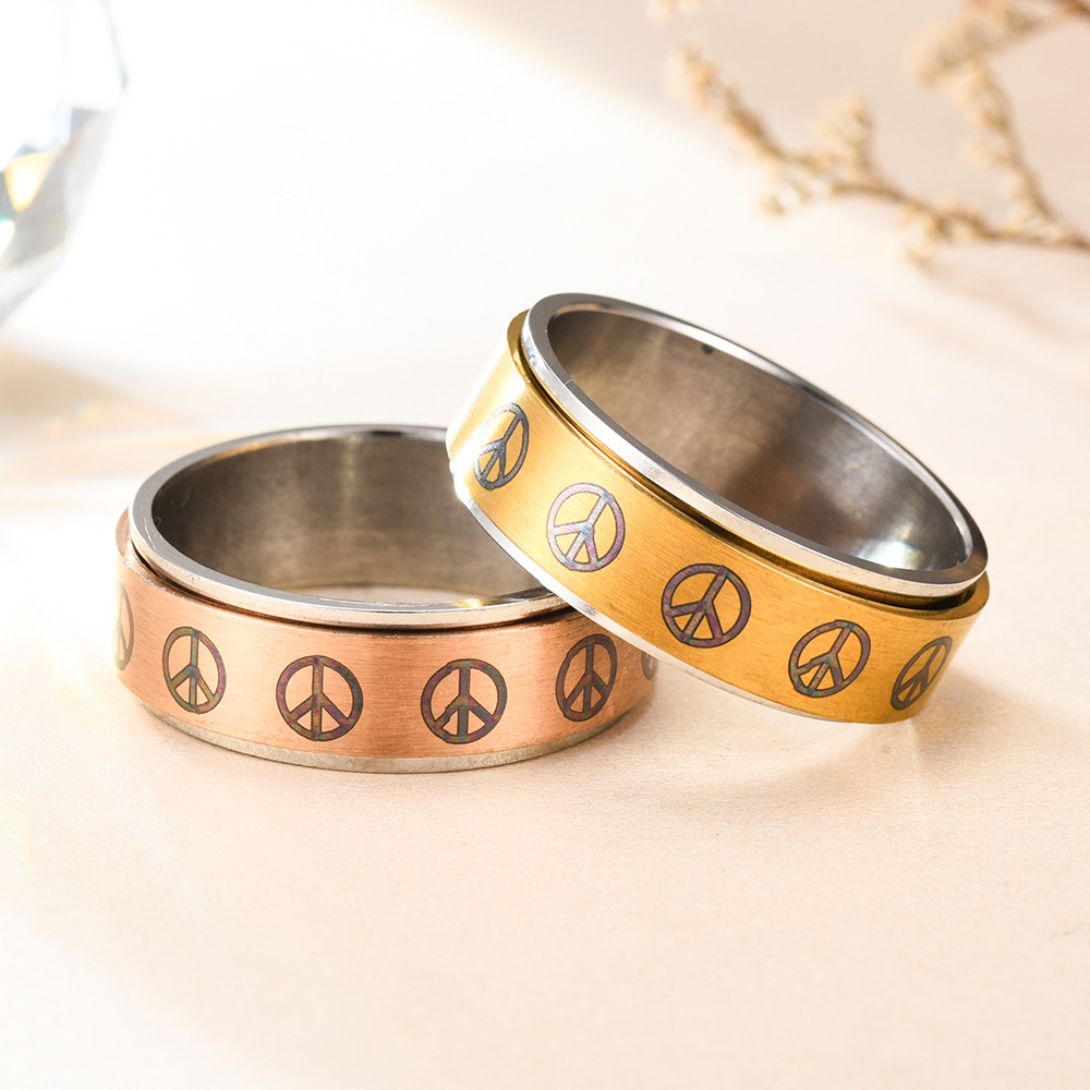 Stylish Fidget Ring For Anxiety Relief And Calm Spinning Motion_voghion.com