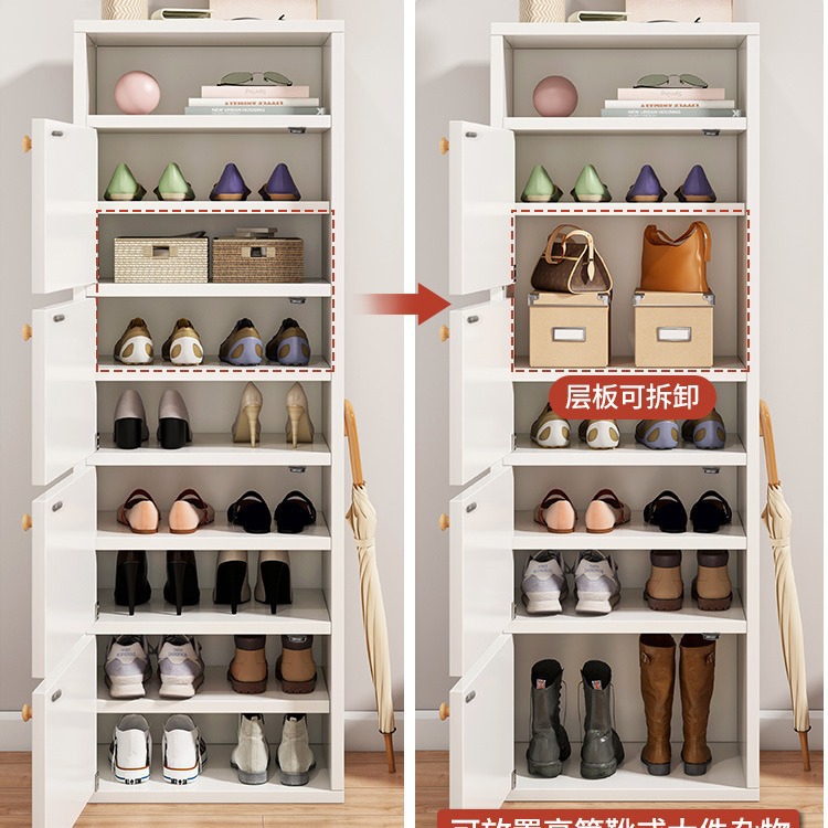 Zapatero para uso doméstico, vertical, a prueba de polvo, de gran capacidad, zapatero sencillo para apartamentos pequeños