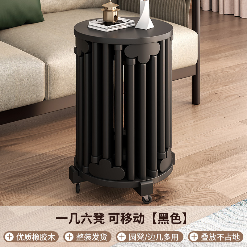 实木可叠放圆凳子餐桌凳餐椅客厅吃饭小凳子折叠凳待客备用叠叠乐|undefined