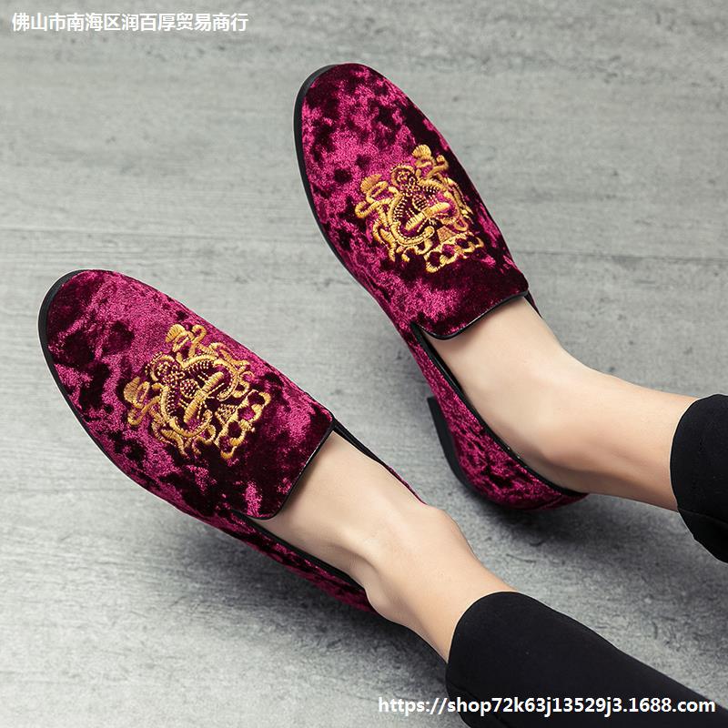 Factory direct selling leather shoes men's British business casual shoes one pedal men's loafers summer breathable suede men's shoes