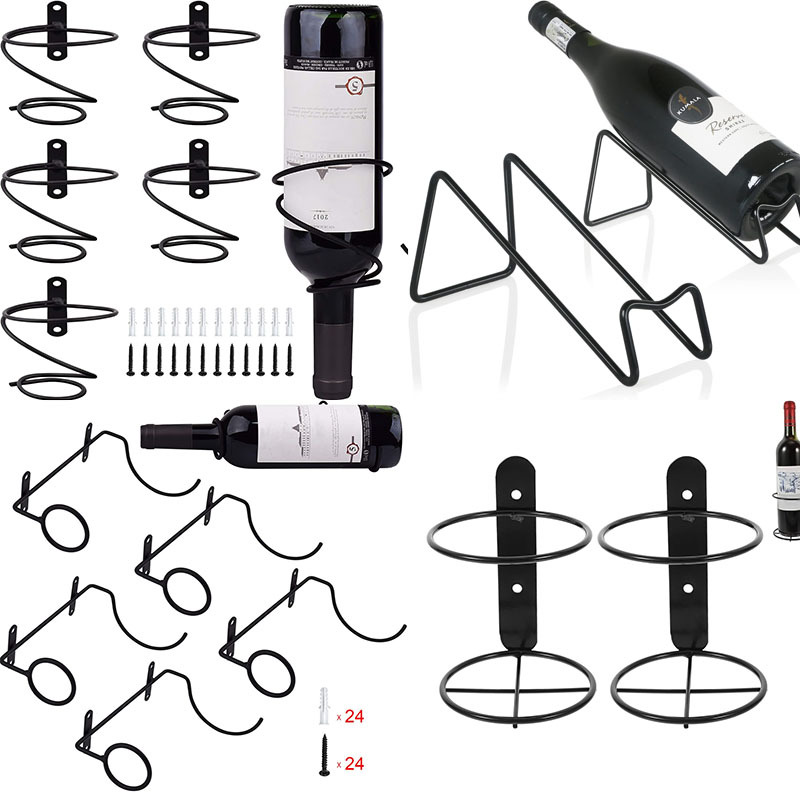 亚马逊 单瓶壁挂式酒架 红酒瓶展示架金属铁艺悬挂式酒架装饰厂家