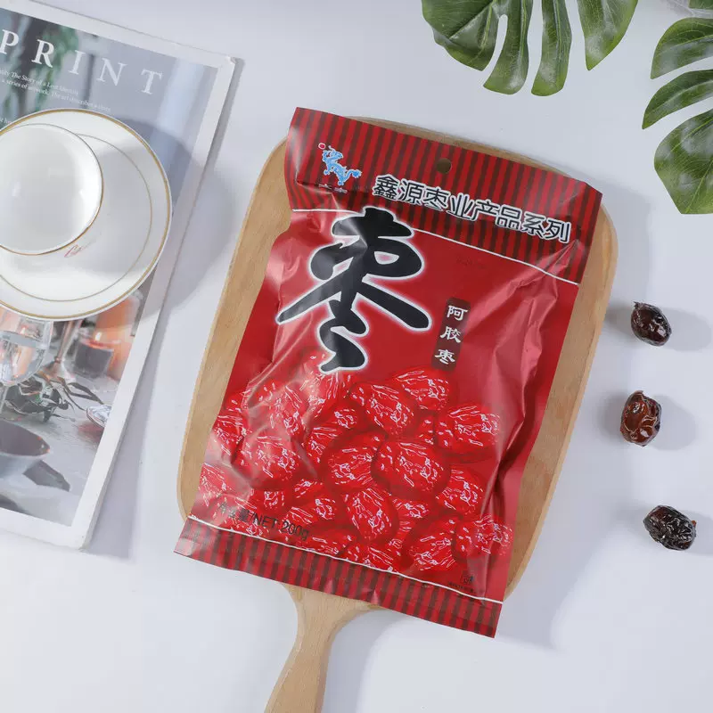 跨境专属阿胶红枣干 200g小包装 果脯阿胶蜜枣无核枣袋装厂家批发
