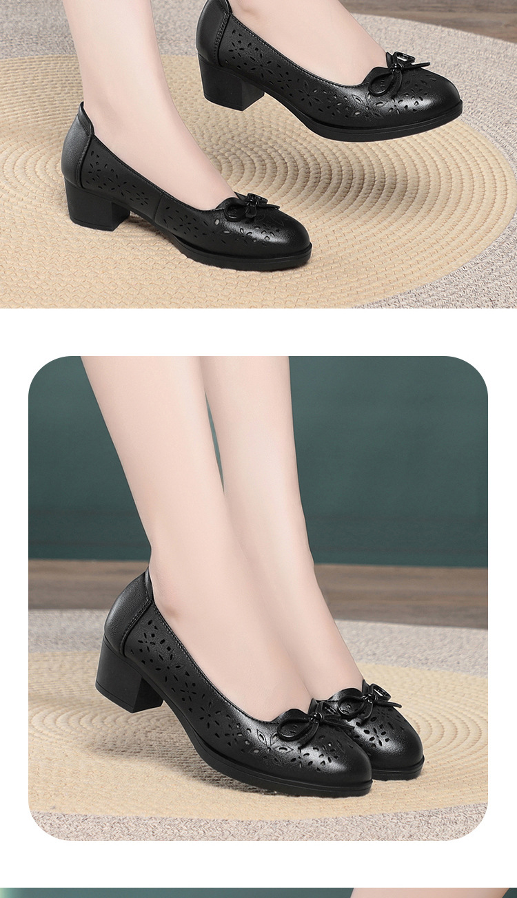 Giày sandal nữ da mềm đế bệt chống trượt — màu be chi tiết 8