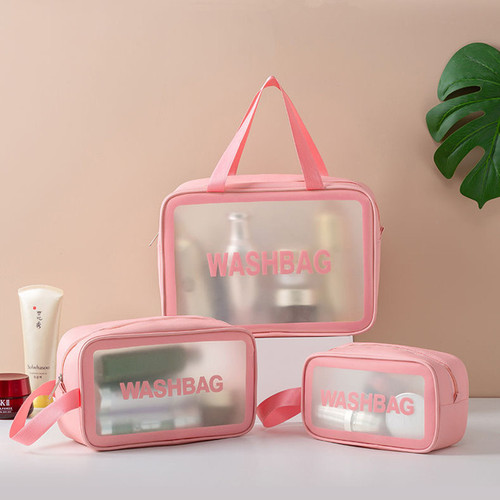 Women's PU Zippered Vanity Bag, Handbag for Travel, Toothbrush Case, Makeup Bag Organizer, Transparent Toothbrush and Cosmetics Bag