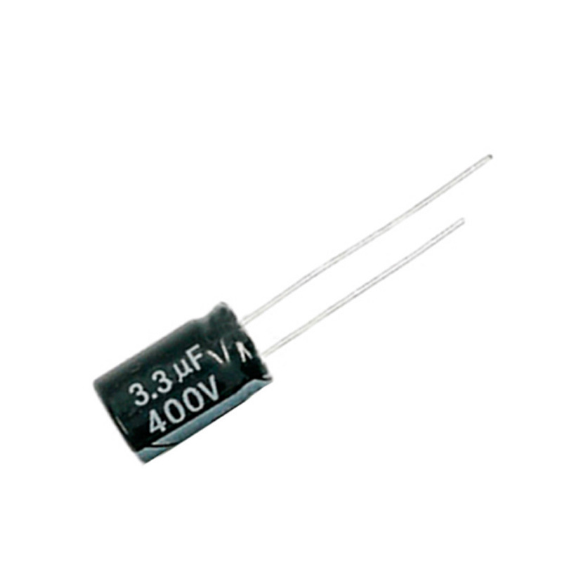 Plugin electrolytic capacitor 3.3UF/400V, size 8*12mm, 400V 3.3UF high-voltage capacitor manufacturer
