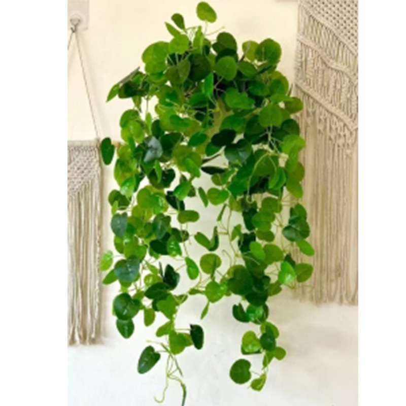 5 horquilla colgante de pegamento colgante de pared de plantas de simulación 7 horquilla pequeño haz de papas verdes hojas de papas decoración de pared interior colgante verde falsa