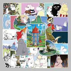 50張河馬動畫創意防水塗鴉貼紙行李箱滑板車電腦平板卡通裝飾貼紙