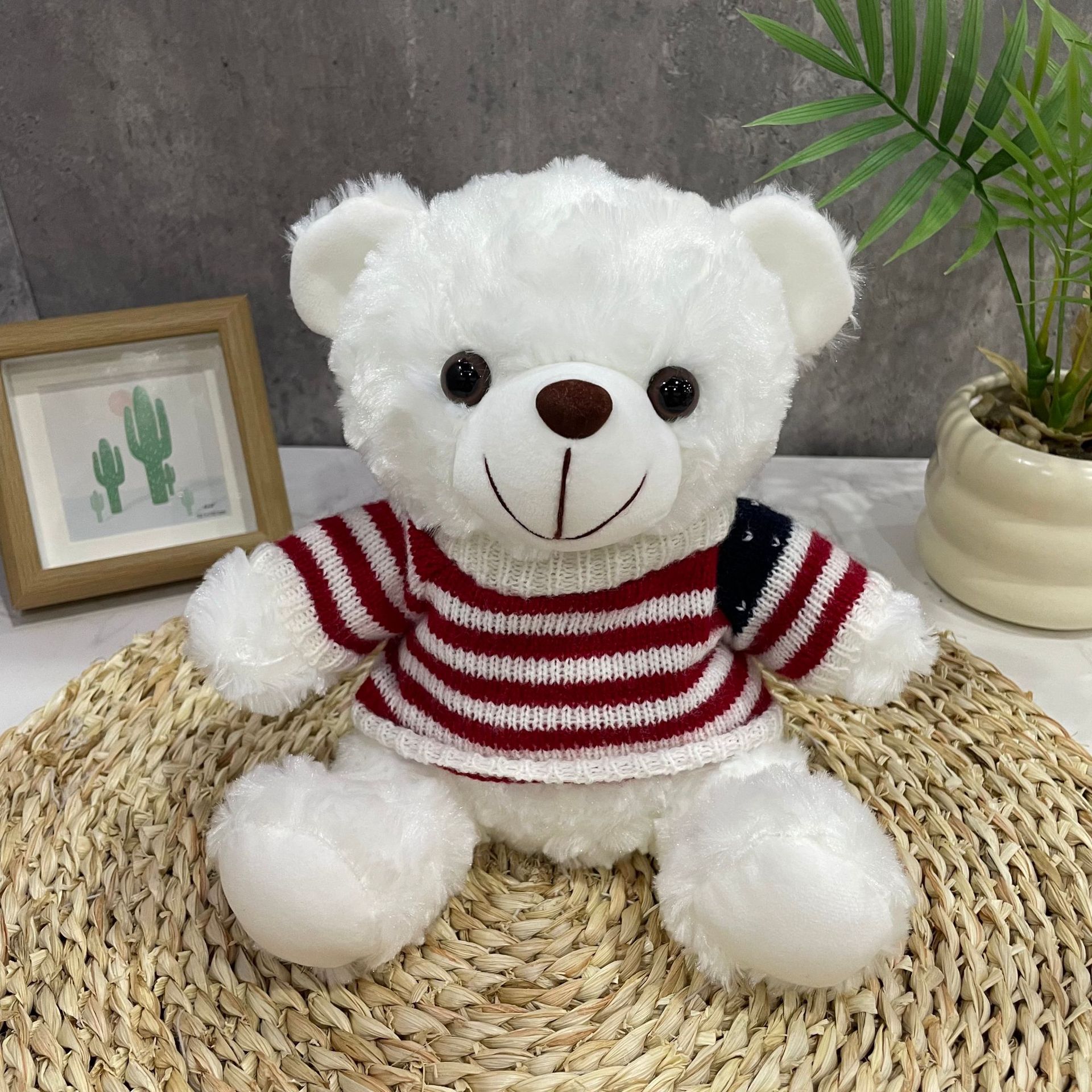 Teddy Bear se puede imprimir LOGO evento de vacaciones muñeca regalo para el hogar adornos de escritorio abrazar juguetes de peluche