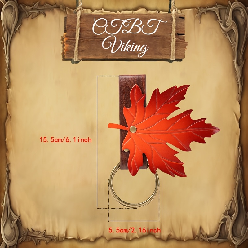 Medieval Pu Leather Skirt Clip Halloween Keychain Maple Leaf Prop_voghion.com