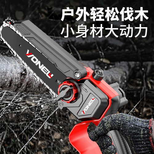 Brushless lithium electric chainsaw portable logging and pruning saw rechargeable household electric chain saw mini saw exclusively for cross-border supply
