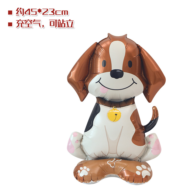 Decoración de fiesta Decoración Accesorios de fotografía globo de juguete 4D tridimensional de pie pequeño animal de dibujos animados forma globo de película de aluminio