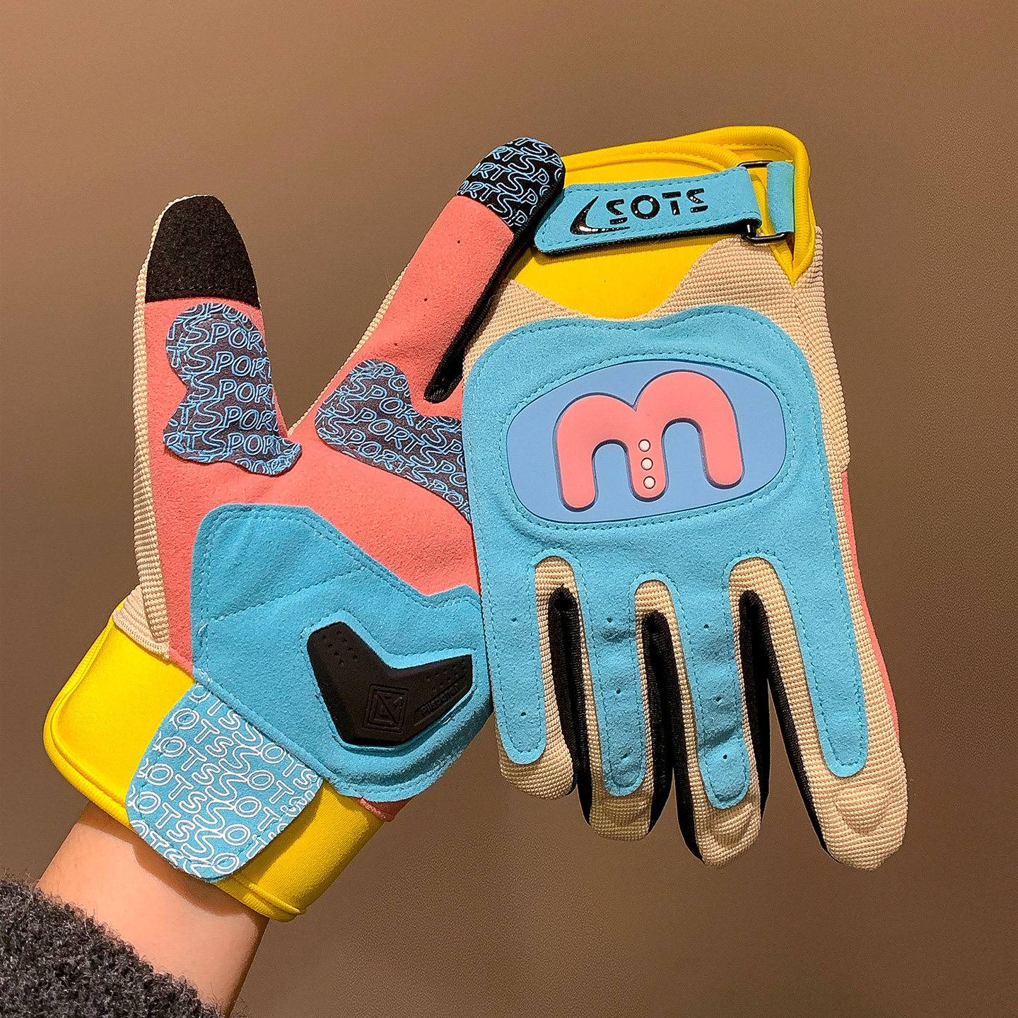 Guantes de ciclismo para hombres y mujeres motocicleta al aire libre motocicleta antideslizante jinete amortiguador macarón guantes de locomotora