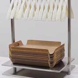 面包餐盘柜面包店叉盘柜烘焙夹盘柜蛋糕店边柜小型餐盘架取餐盘柜