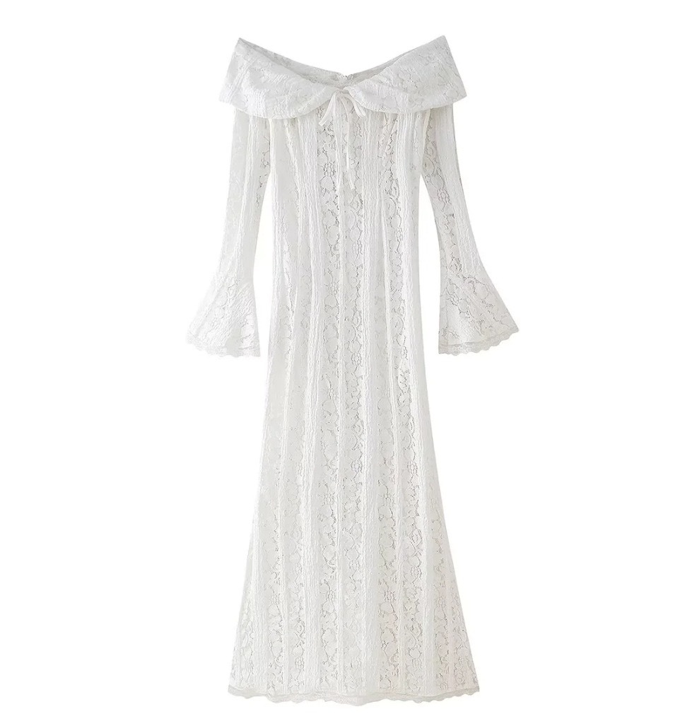 흰색 롱 기장 안감 없는 스타일