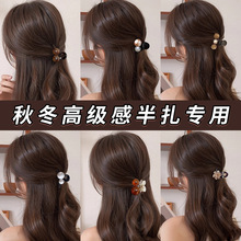 秋冬半扎发小抓夹女2025新款高级感发夹后脑勺小号鲨鱼夹发卡头饰