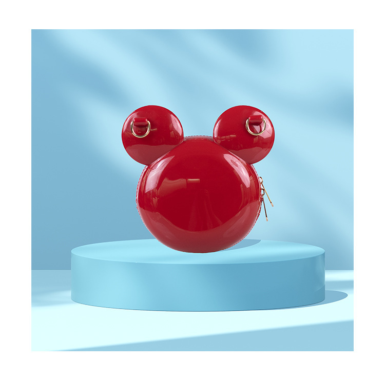 Little bear head PVC cute jelly bag, fashionable and versatile dinner bag, dirt-resistant and easy-to-wash, macaron-colored cartoon bag undefined