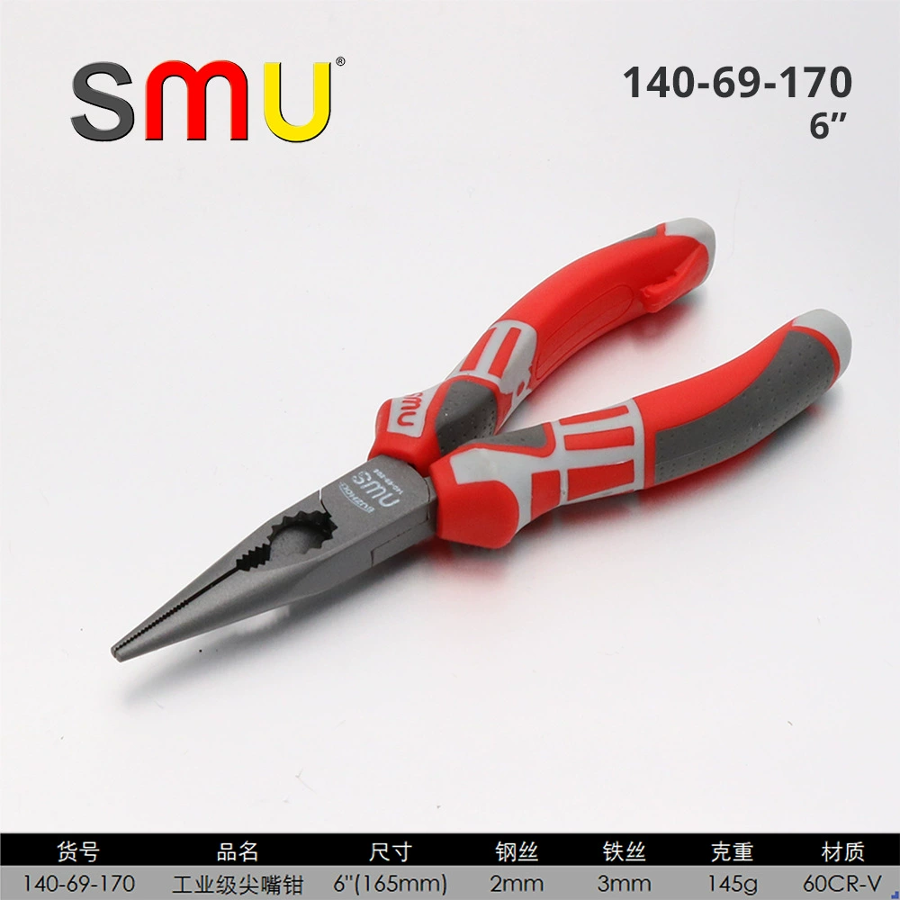 Клещи с игловым носом (SMU) 6–8 дюймов, хром-ванадий сталь, эргономичная нескользящая ручка