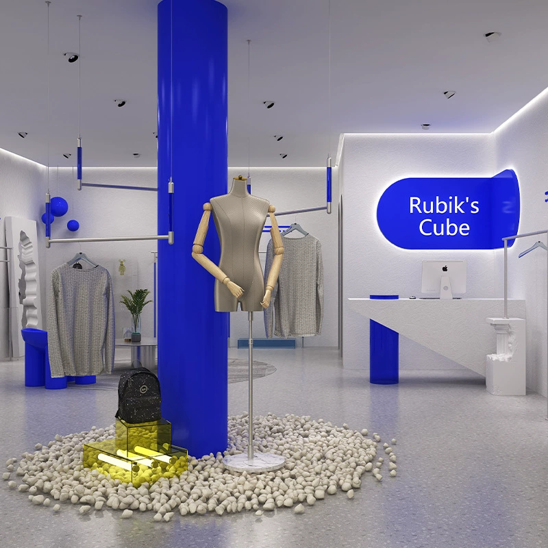 Стеллаж для выставки товаров магазина женской одежды онлайн-знаменитостей в Корейском стиле, настенная витрина из нержавеющей стали, боковая подвесная напольная акриловая полка