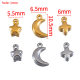 DIY jewelry accessories stainless steel curved small crescent pendant pendant necklace bracelet earrings hand woven material